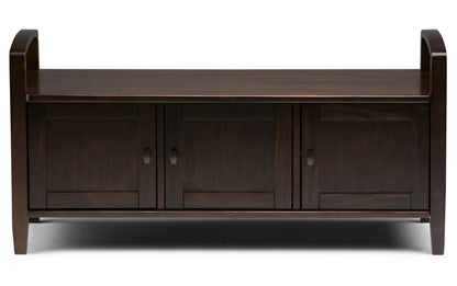 Brunette Brown | Warm Shaker 44-inch Storage Bench and 39-inch Cabinet