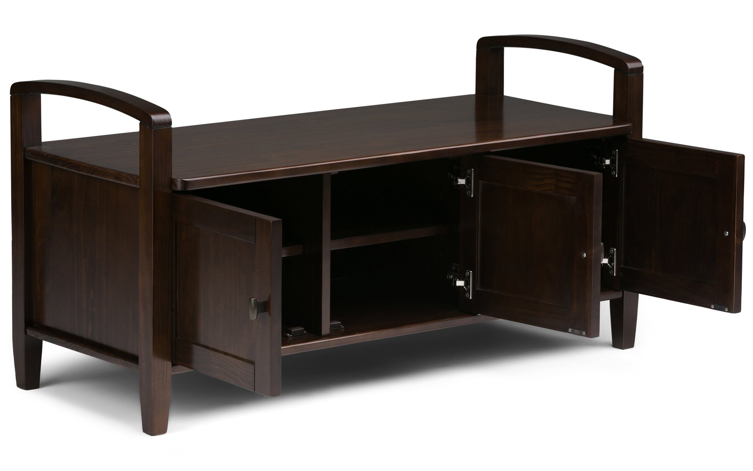 Brunette Brown | Warm Shaker 44-inch Storage Bench and 39-inch Cabinet