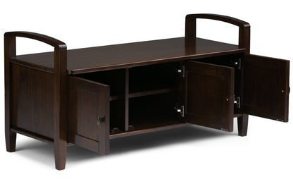 Brunette Brown | Warm Shaker 44-inch Storage Bench and 39-inch Cabinet