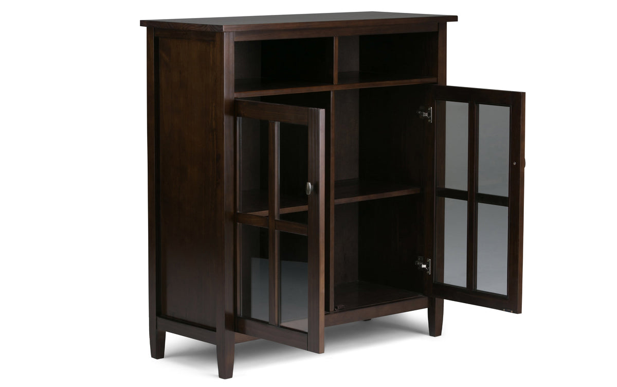 Brunette Brown | Warm Shaker 44-inch Storage Bench and 39-inch Cabinet