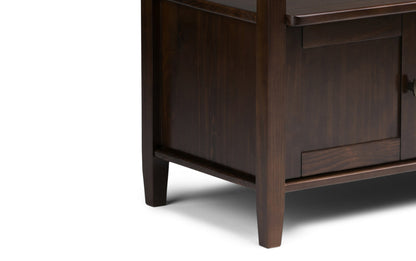 Brunette Brown | Warm Shaker 44-inch Storage Bench and 39-inch Cabinet