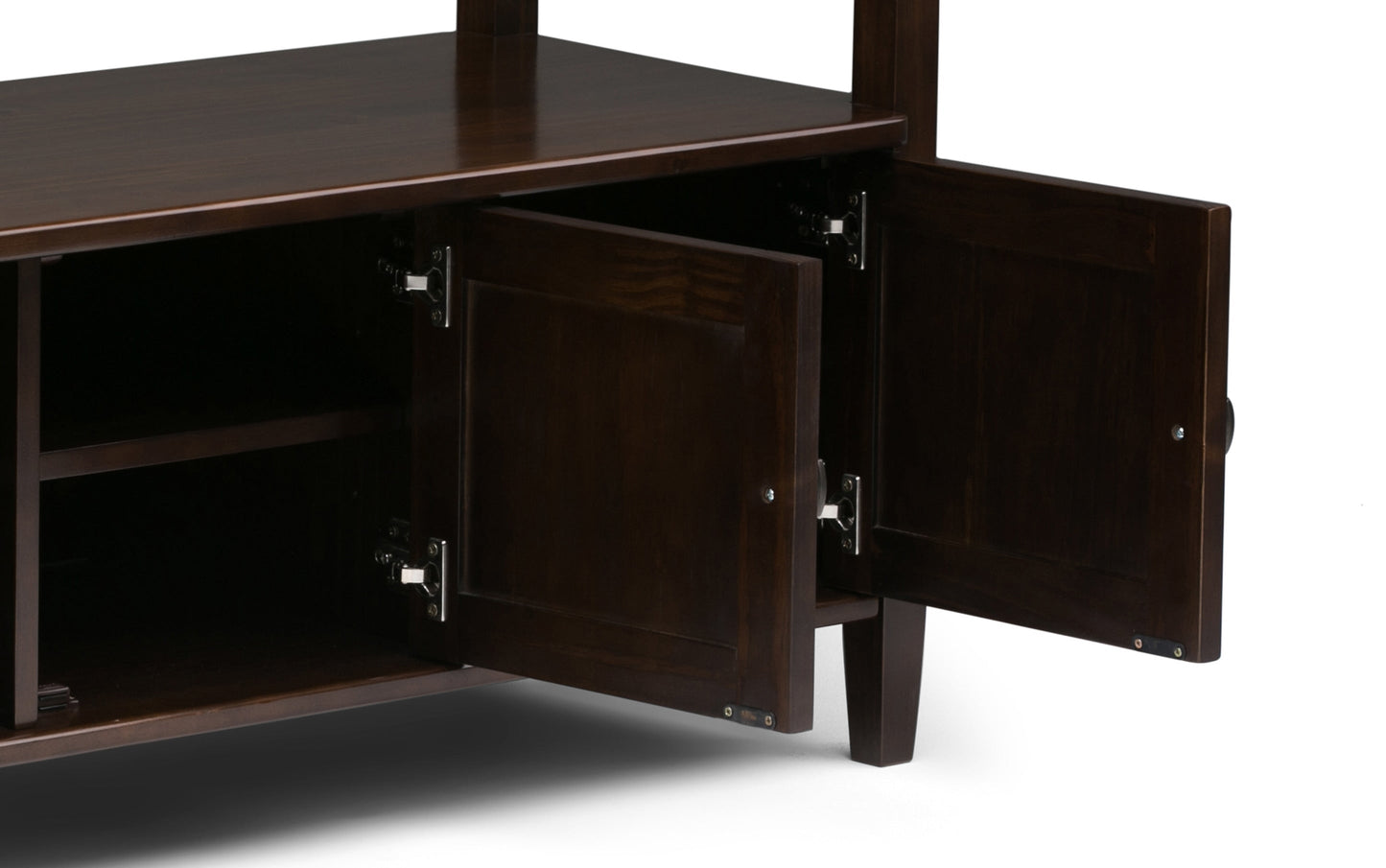 Brunette Brown | Warm Shaker 44-inch Storage Bench and 39-inch Cabinet