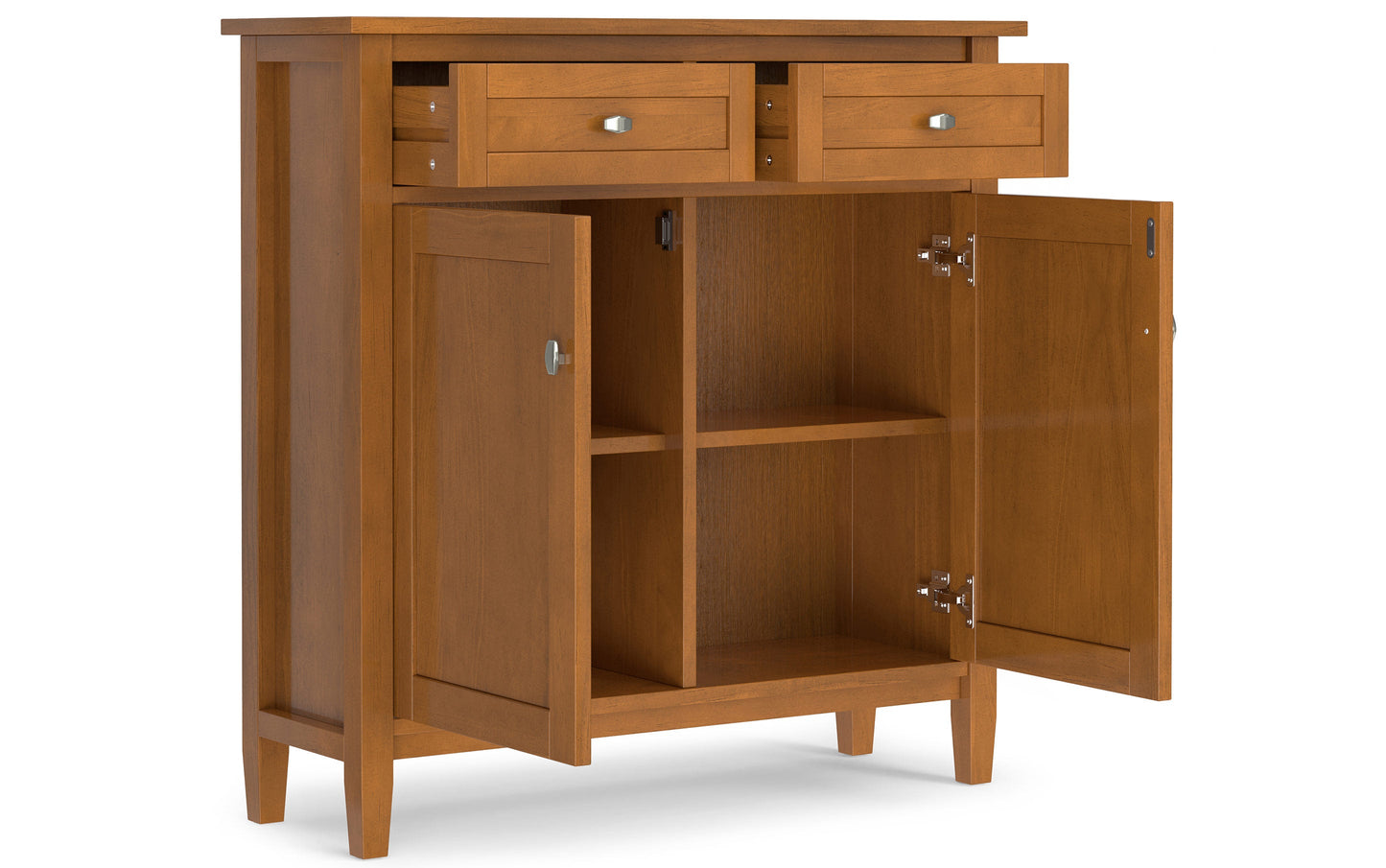 Light Golden Brown | Warm Shaker 44-inch Storage Bench and 36-inch Cabinet