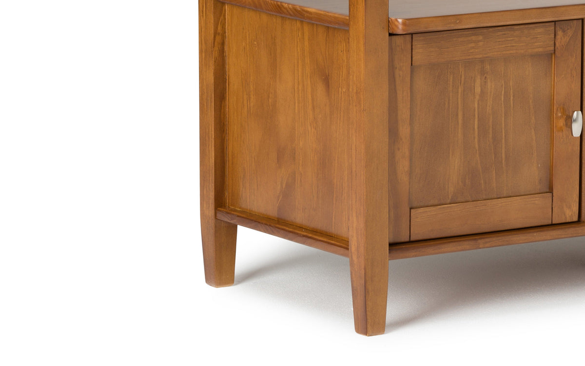 Light Golden Brown | Warm Shaker 44-inch Storage Bench and 36-inch Cabinet