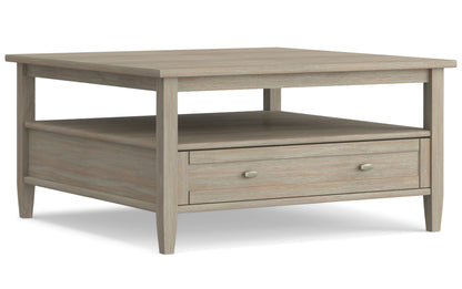 Distressed Grey | Warm Shaker 36 inch Coffee Table with 20 inch End Tables (Set of 3)