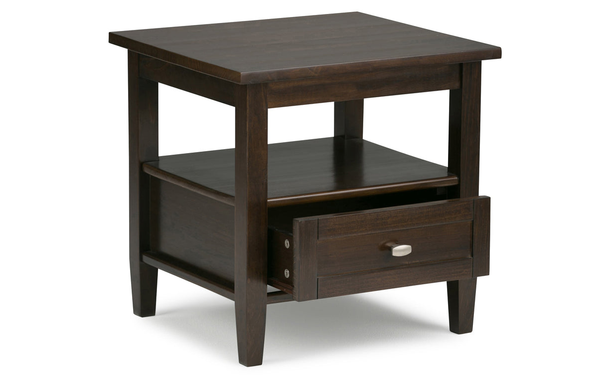Brunette Brown | Warm Shaker 36 inch Coffee Table with 20 inch End Tables (Set of 3)