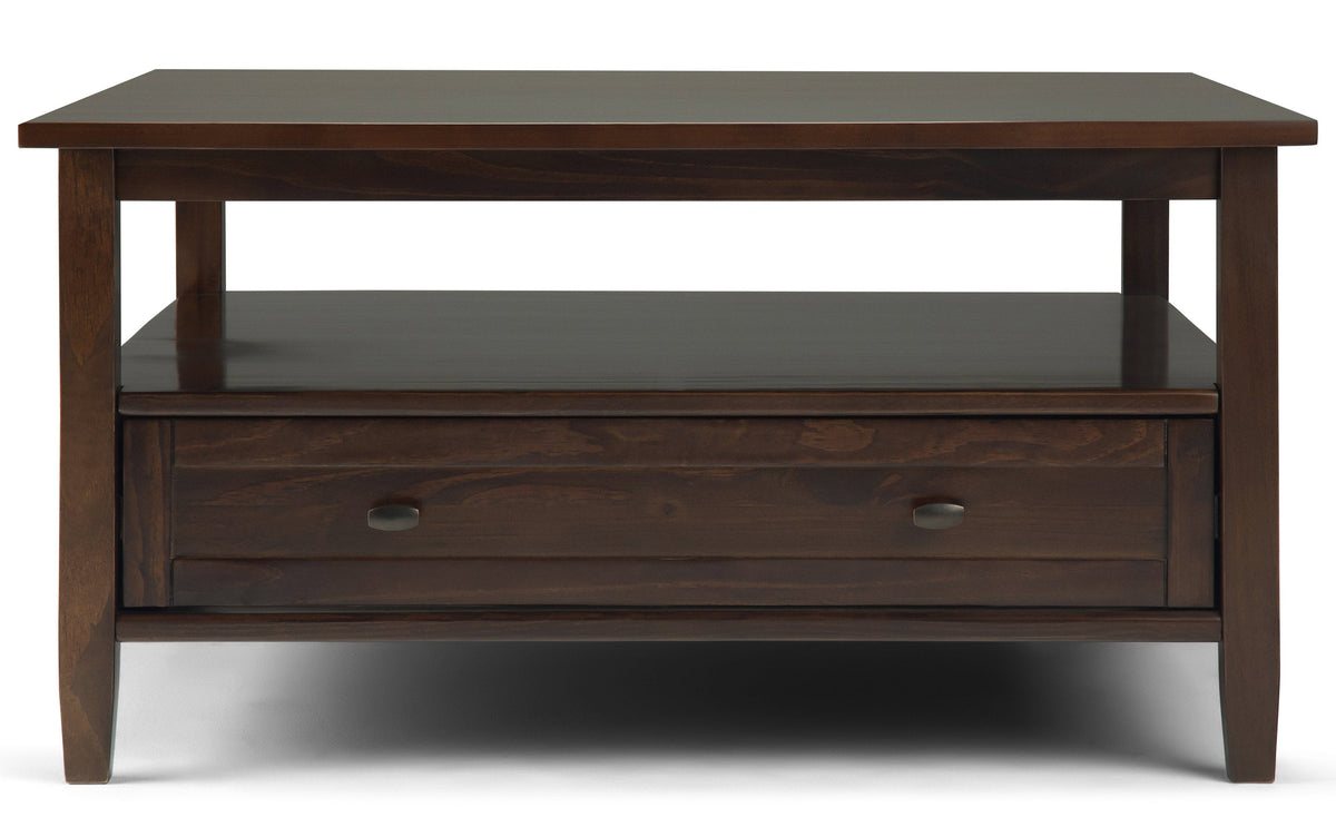 Brunette Brown | Warm Shaker 36 inch Coffee Table with 20 inch End Tables (Set of 3)