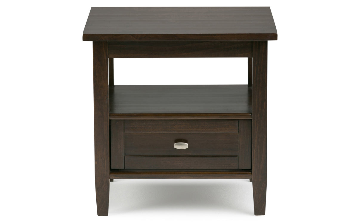 Brunette Brown | Warm Shaker 36 inch Coffee Table with 20 inch End Tables (Set of 3)