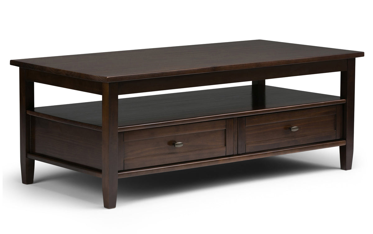 Brunette Brown | Warm Shaker 48 inch Coffee Table with 14 inch End Tables (Set of 3)