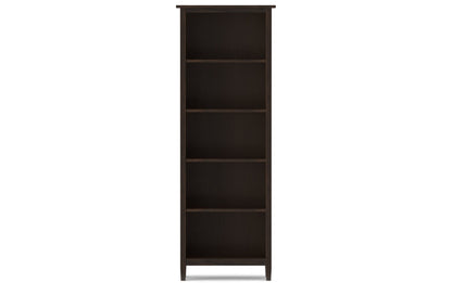 Brunette Brown | Warm Shaker 72W TV Stand with Set of Two 26W 5 Shelf Bookcases