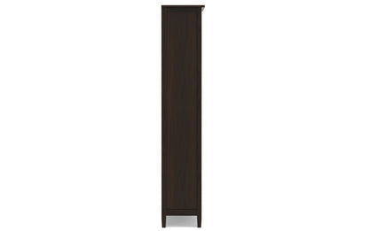 Brunette Brown | Warm Shaker 72W TV Stand with Set of Two 26W 5 Shelf Bookcases