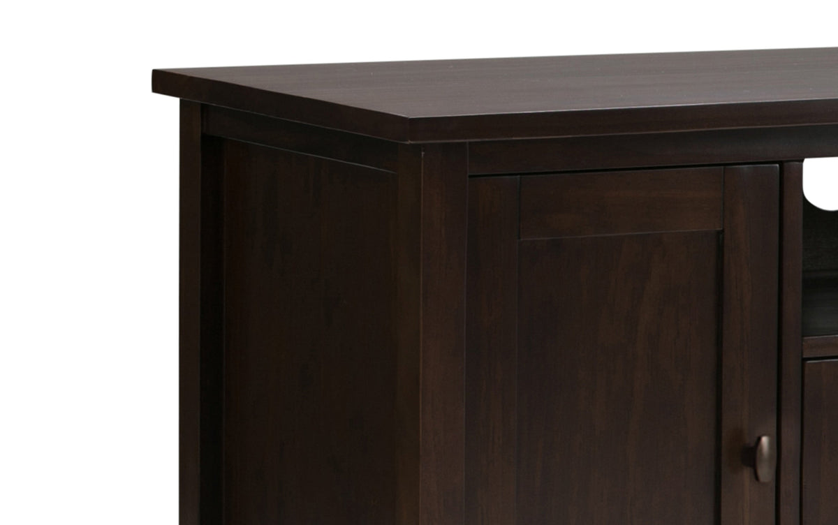 Brunette Brown | Warm Shaker 72W TV Stand with Set of Two 26W 5 Shelf Bookcases