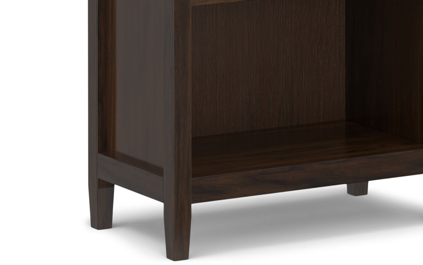 Brunette Brown | Warm Shaker 72W TV Stand with Set of Two 26W 5 Shelf Bookcases