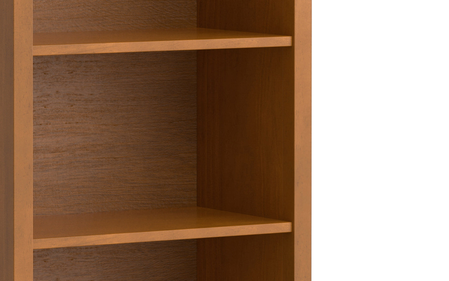 Light Golden Brown | Warm Shaker 47W Tall TV Stand with Set of Two 26W 5 Shelf Bookcases