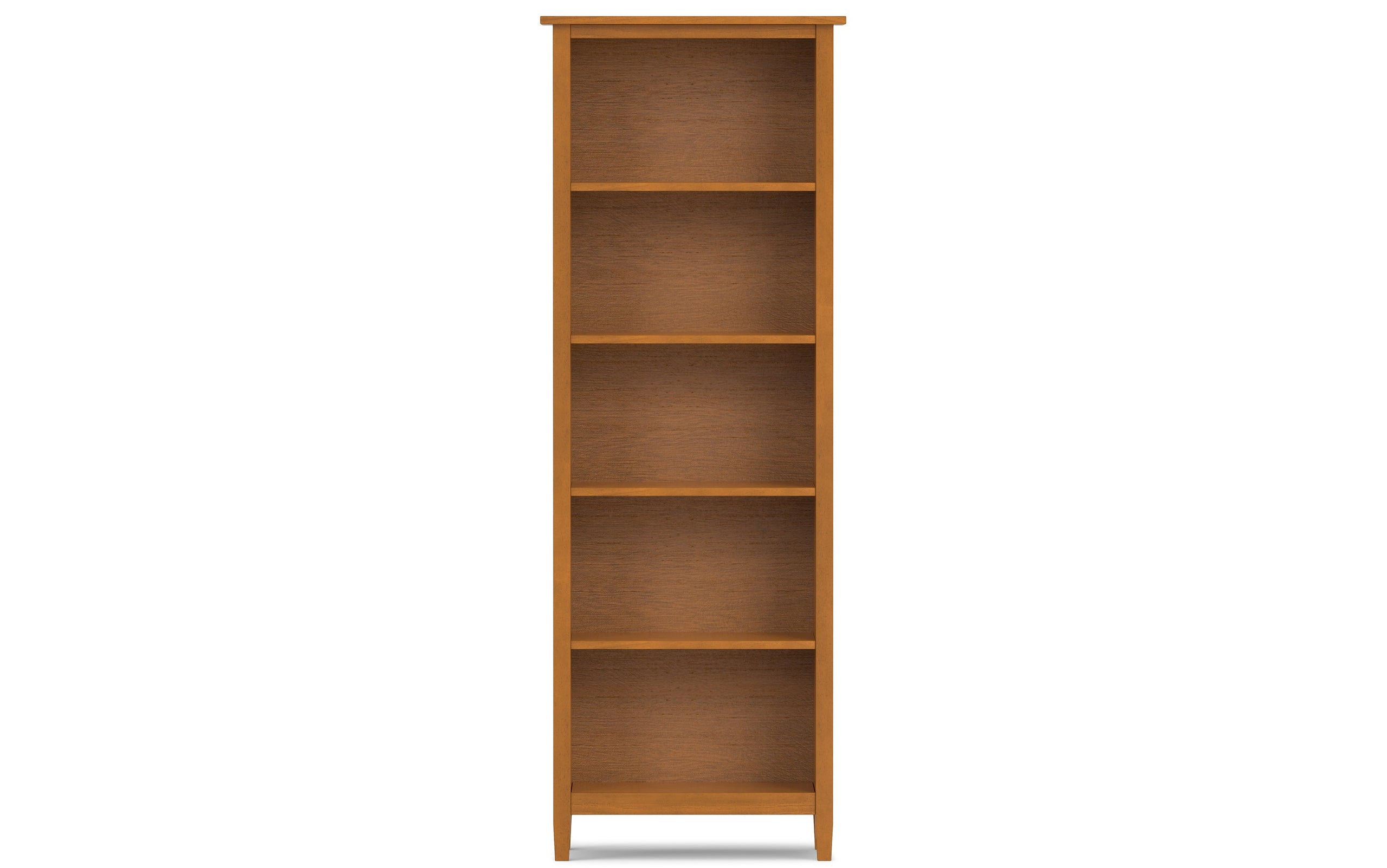 Light Golden Brown | Warm Shaker 47W Tall TV Stand with Set of Two 26W 5 Shelf Bookcases
