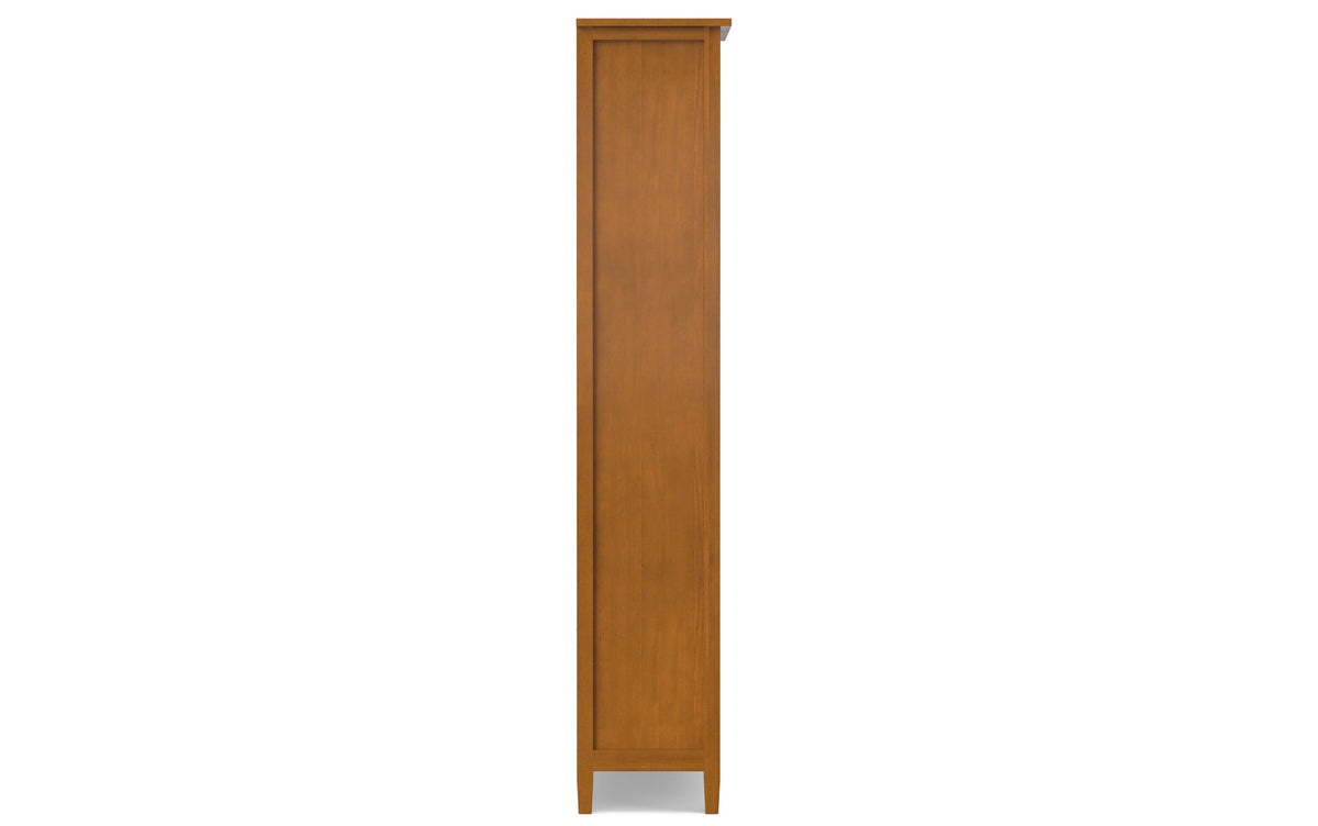 Light Golden Brown | Warm Shaker 47W Tall TV Stand with Set of Two 26W 5 Shelf Bookcases