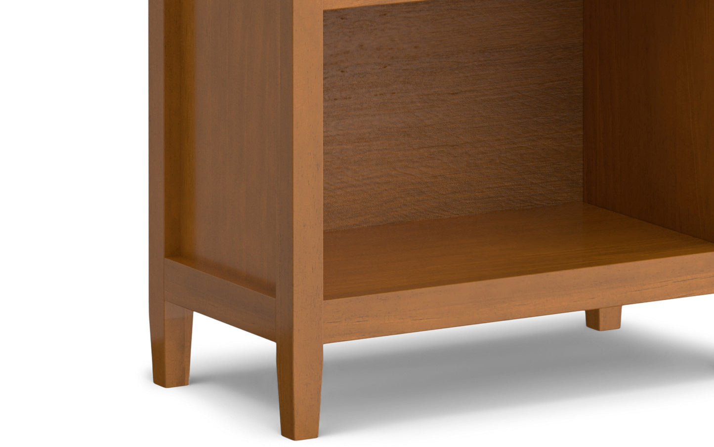 Light Golden Brown | Warm Shaker 47W Tall TV Stand with Set of Two 26W 5 Shelf Bookcases