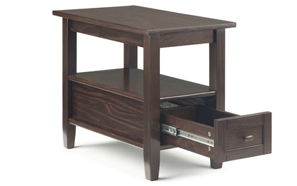 Brunette Brown | Warm Shaker 14 inch Narrow End Table (Set of 2)