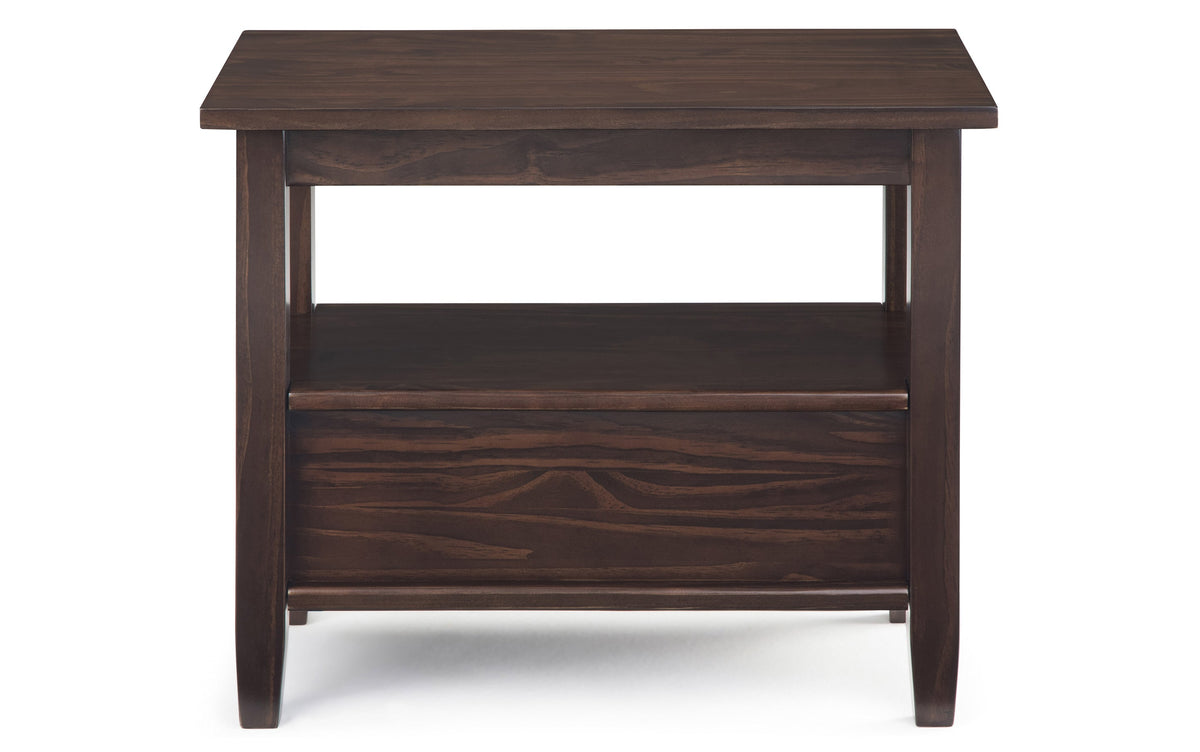 Brunette Brown | Warm Shaker 14 inch Narrow End Table (Set of 2)