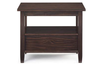 Brunette Brown | Warm Shaker 14 inch Narrow End Table (Set of 2)