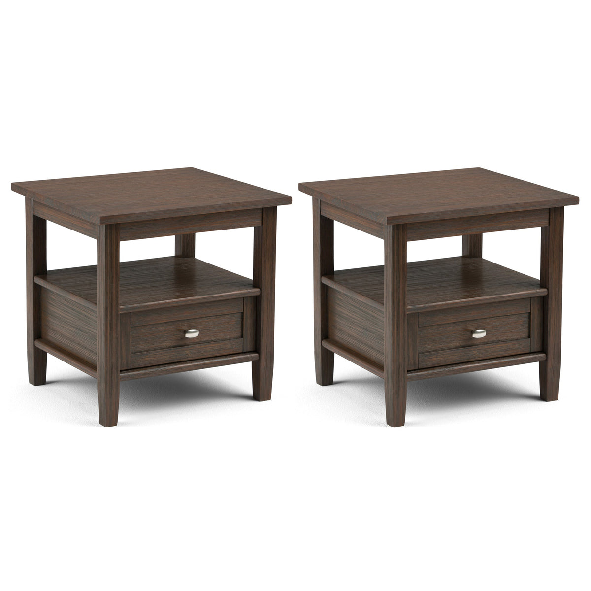 Farmhouse Brown | Warm Shaker 20 inch End Table (Set of 2)