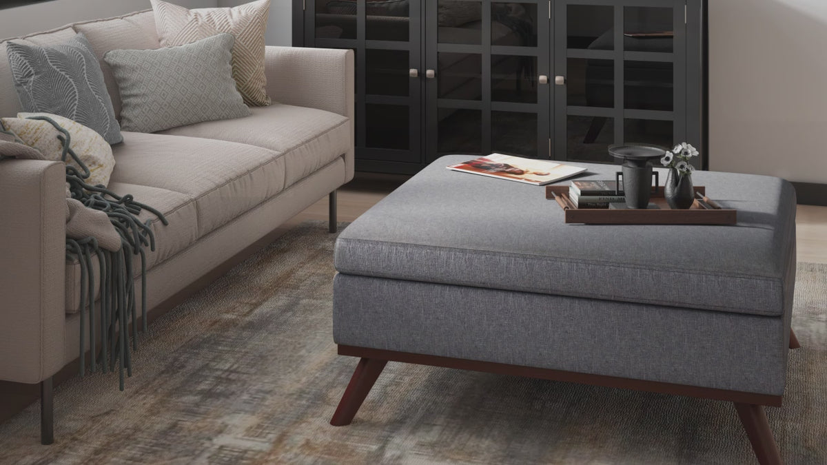 Tanners Brown Vegan Leather | Owen Coffee Table Ottoman with Storage