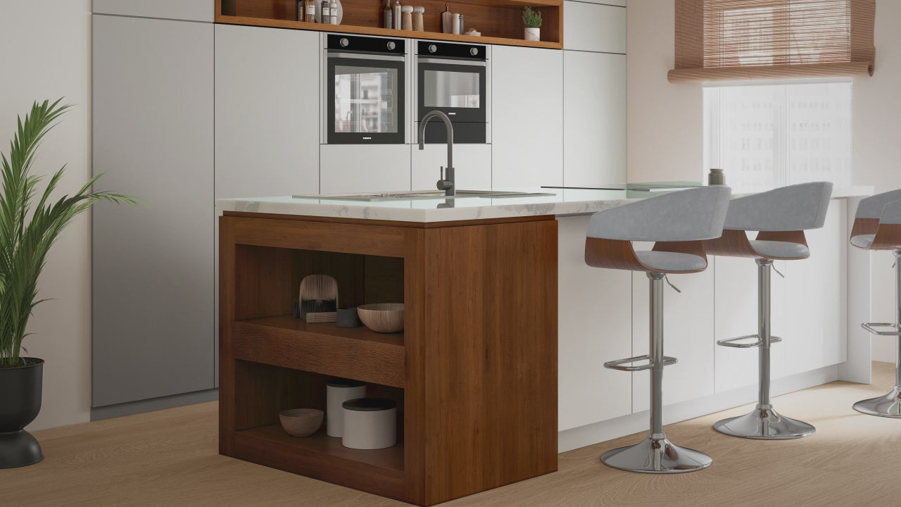 Light Grey Linen Style Fabric | Lowell Bar Stool