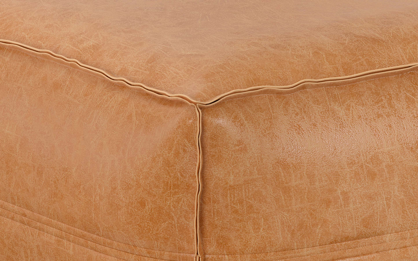 Distressed Camel Brown | Brody Extra Large Coffee Table Pouf