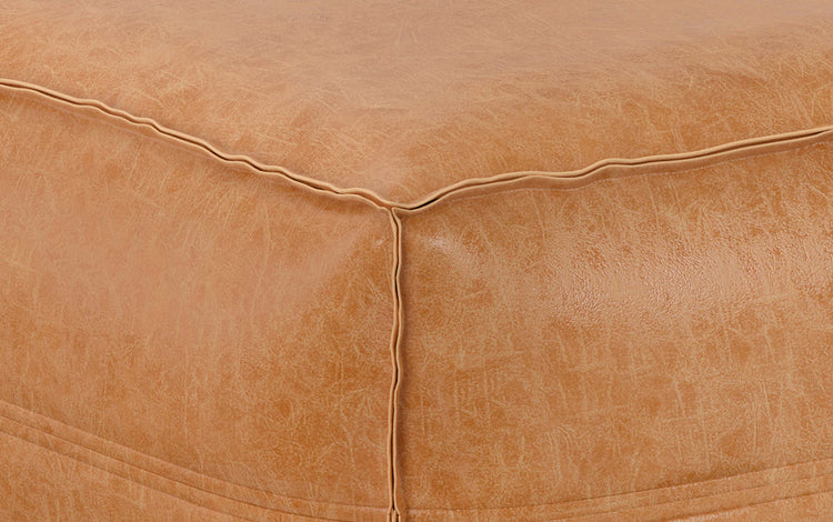 Distressed Camel Brown | Brody Extra Large Coffee Table Pouf