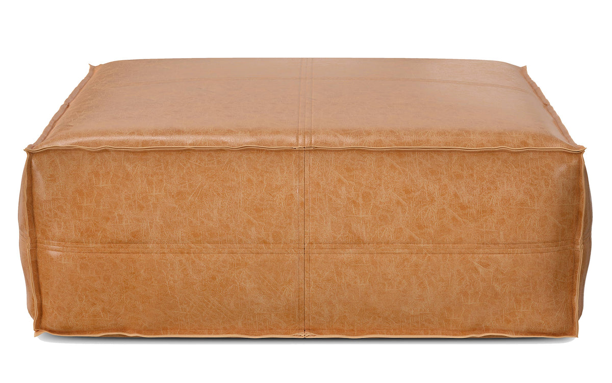 Distressed Camel Brown | Brody Extra Large Coffee Table Pouf