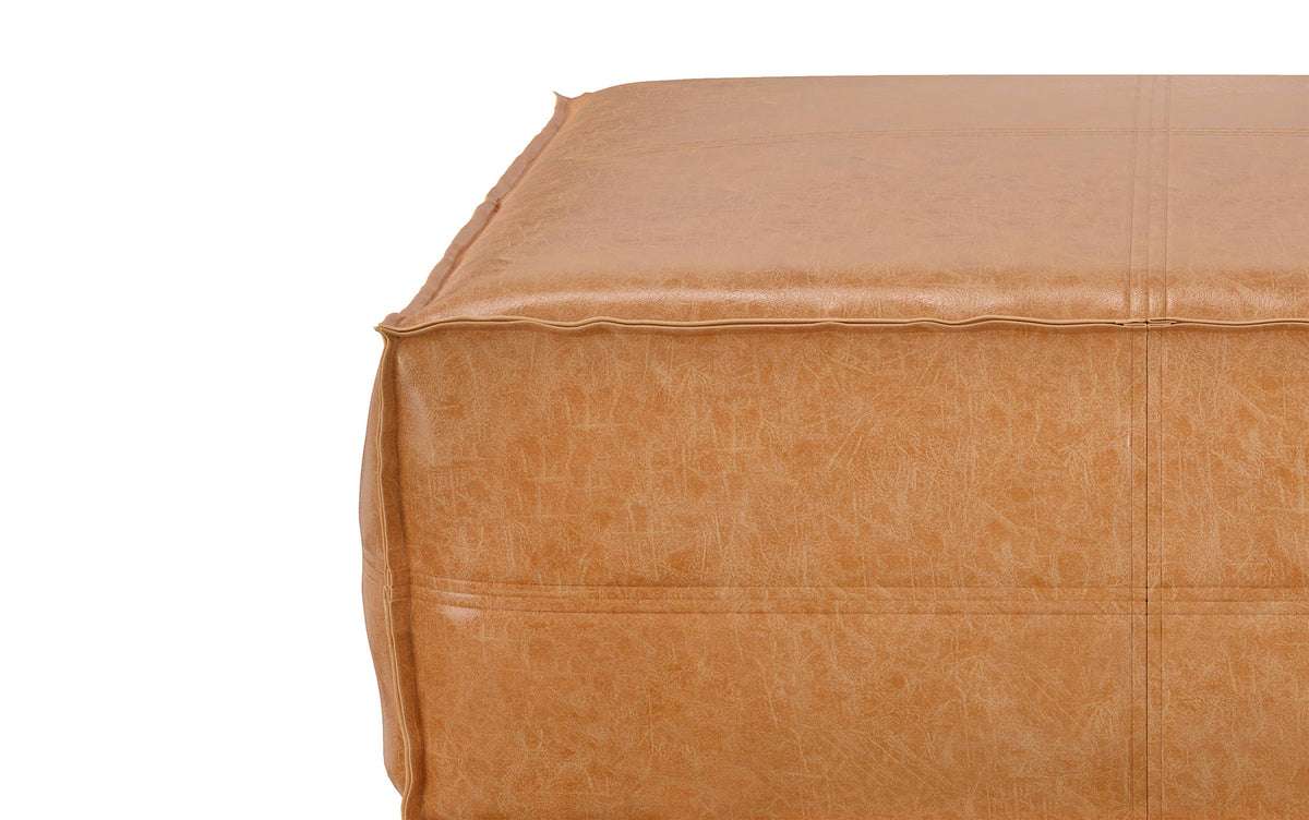 Distressed Camel Brown | Brody Extra Large Coffee Table Pouf