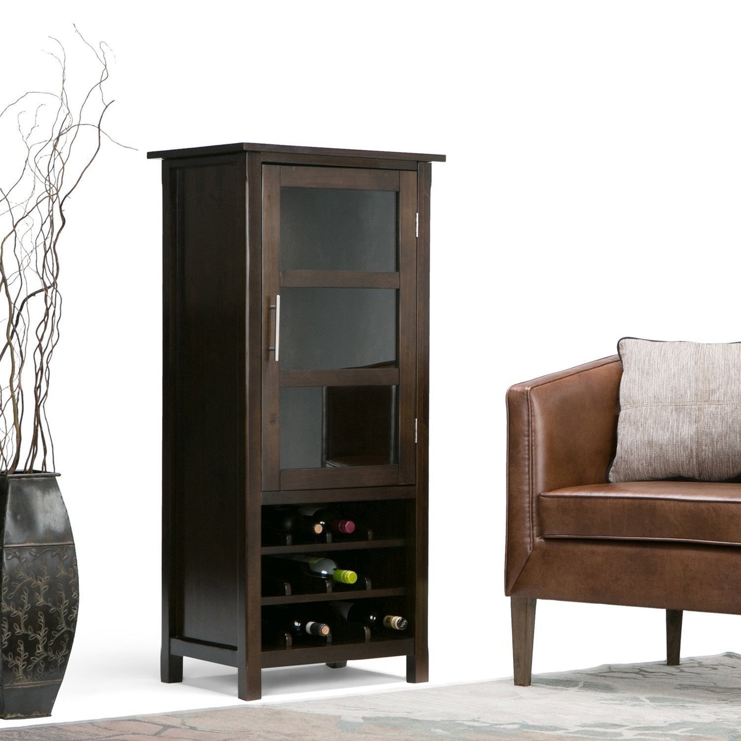 Brunette Brown | Avalon Wine Rack & Storage Cabinet