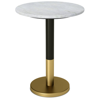 White Marble/Black/Gold | Evans  Marble Side Table