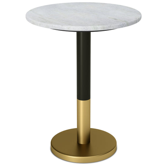 White Marble/Black/Gold | Evans  Marble Side Table