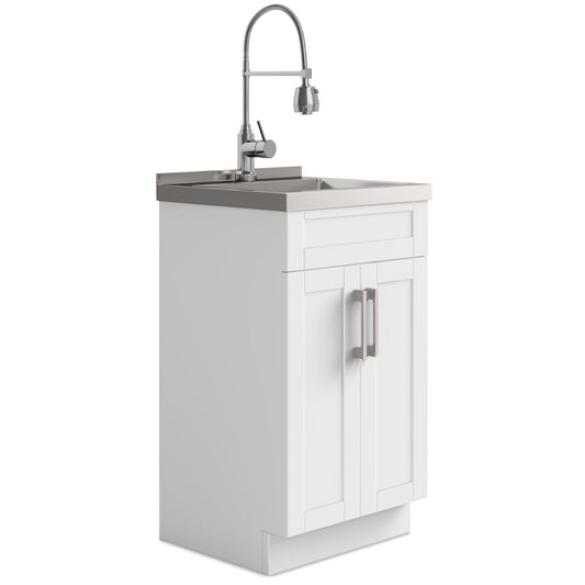Hennessy Deluxe 20 inch Laundry Cabinet with Faucet and Stainless Steel Sink