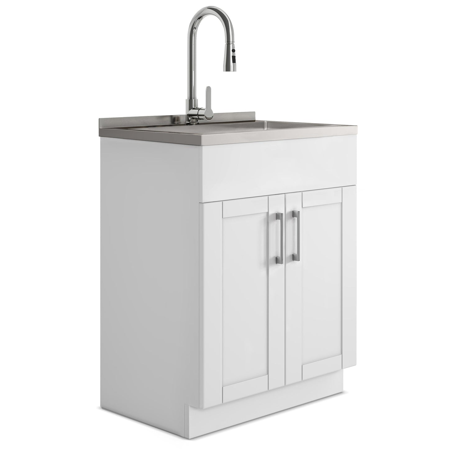 White 28 inch | Modern Wide Shaker 28 inch Laundry Cabinet