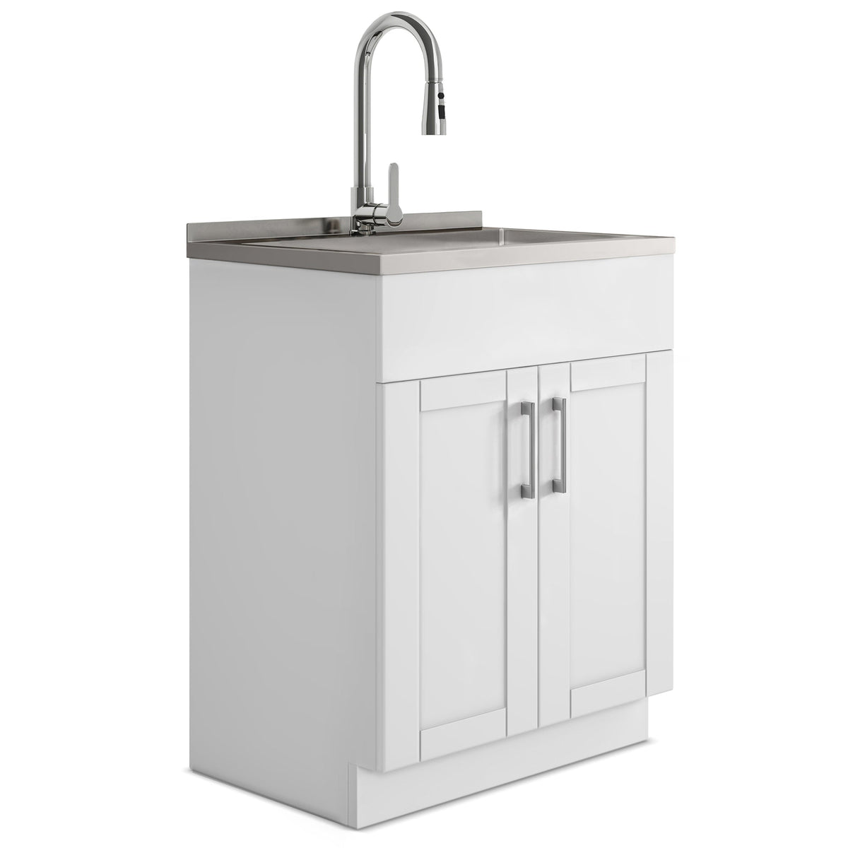 White 28 inch | Modern Wide Shaker 28 inch Laundry Cabinet