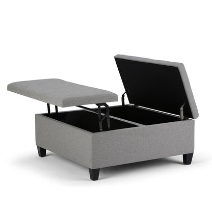 Cloud Grey Linen Style Fabric | Ellis Coffee Table Storage Ottoman