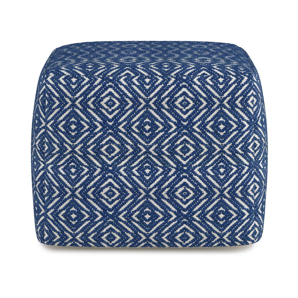 Blue/Natural | Graham Square Pouf