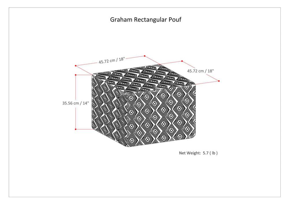 Blue/Natural | Graham Square Pouf
