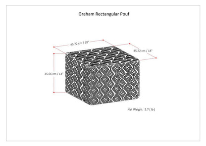Blue/Natural | Graham Square Pouf
