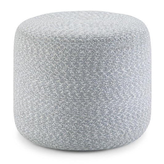 Light Blue/Natural | Bayley Round Braided Pouf