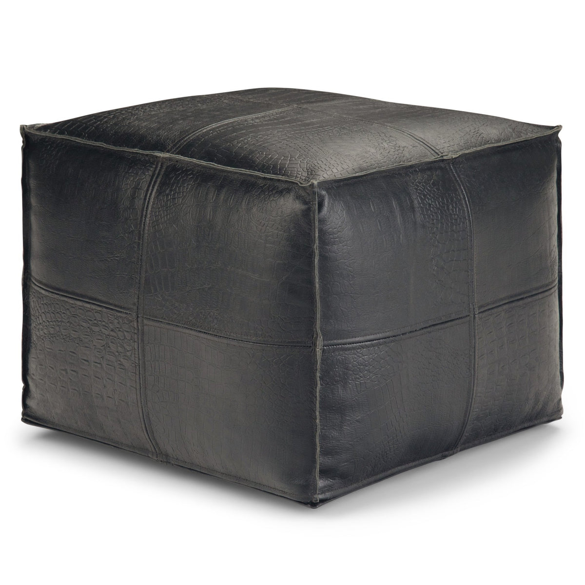 Textured Black | Brody 18 inch Square Pouf