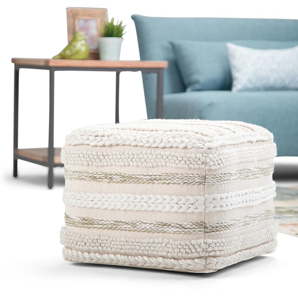 Natural/Cream | Sommer Square Pouf