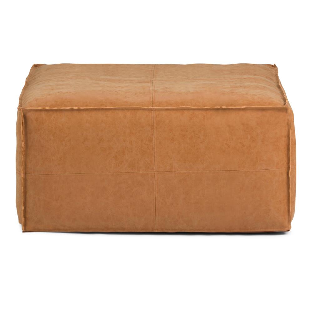 Distressed Camel Brown | Brody Large Square Coffee Table Pouf