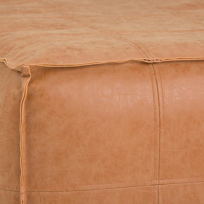 Distressed Camel Brown | Brody Large Square Coffee Table Pouf