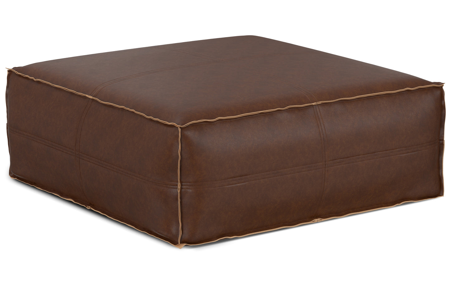 Distressed Dark Brown | Brody Extra Large Coffee Table Pouf