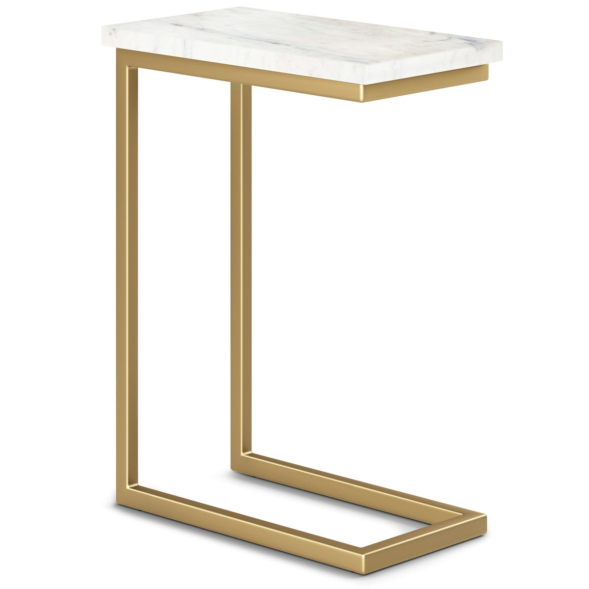 White Marble/Gold | Skyler C Side Table with Genuine Marble Top