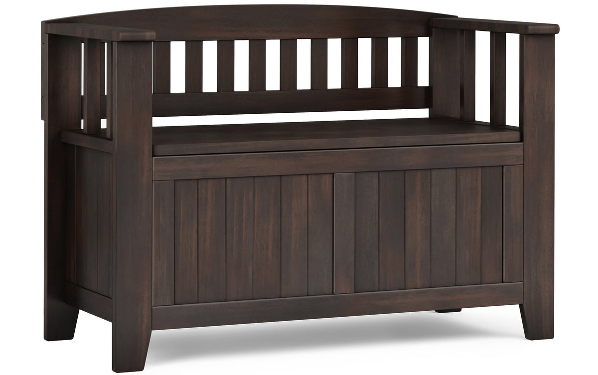 Brunette Brown | Acadian Small Entryway Storage Bench